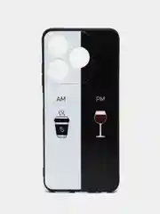 Бирюзовый силиконовый чехол для Tecno Spark 10 / 10C, с принтом, с рисунком, Техно Спарк 10 / 10С