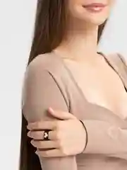 Черный кольцо из бисера "Сердце"