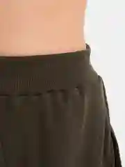 Зелёный хаки женский спортивный костюм двойка: футболка и шорты
