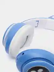 Небесно-голубой беспроводные Bluetooth наушники с кошачьими светящимися ушками