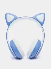 Небесно-голубой беспроводные Bluetooth наушники с кошачьими светящимися ушками