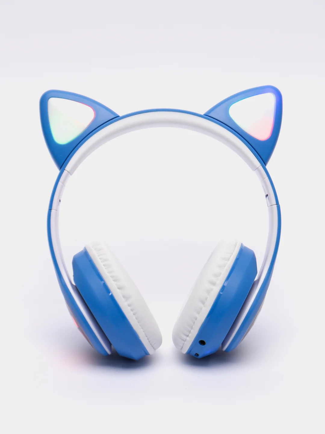 Небесно-голубой беспроводные Bluetooth наушники с кошачьими светящимися ушками
