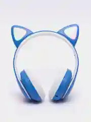 Небесно-голубой беспроводные Bluetooth наушники с кошачьими светящимися ушками