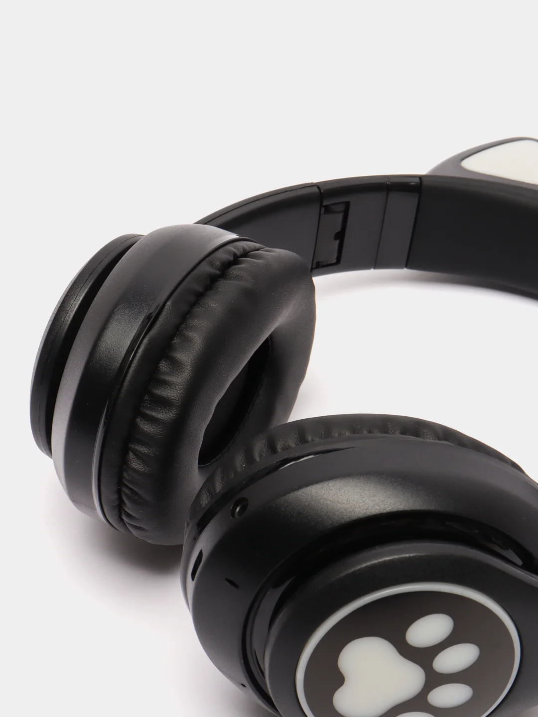 Черный беспроводные Bluetooth наушники с кошачьими светящимися ушками