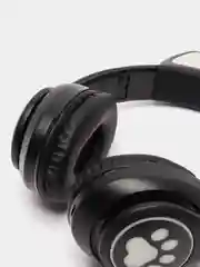 Черный беспроводные Bluetooth наушники с кошачьими светящимися ушками