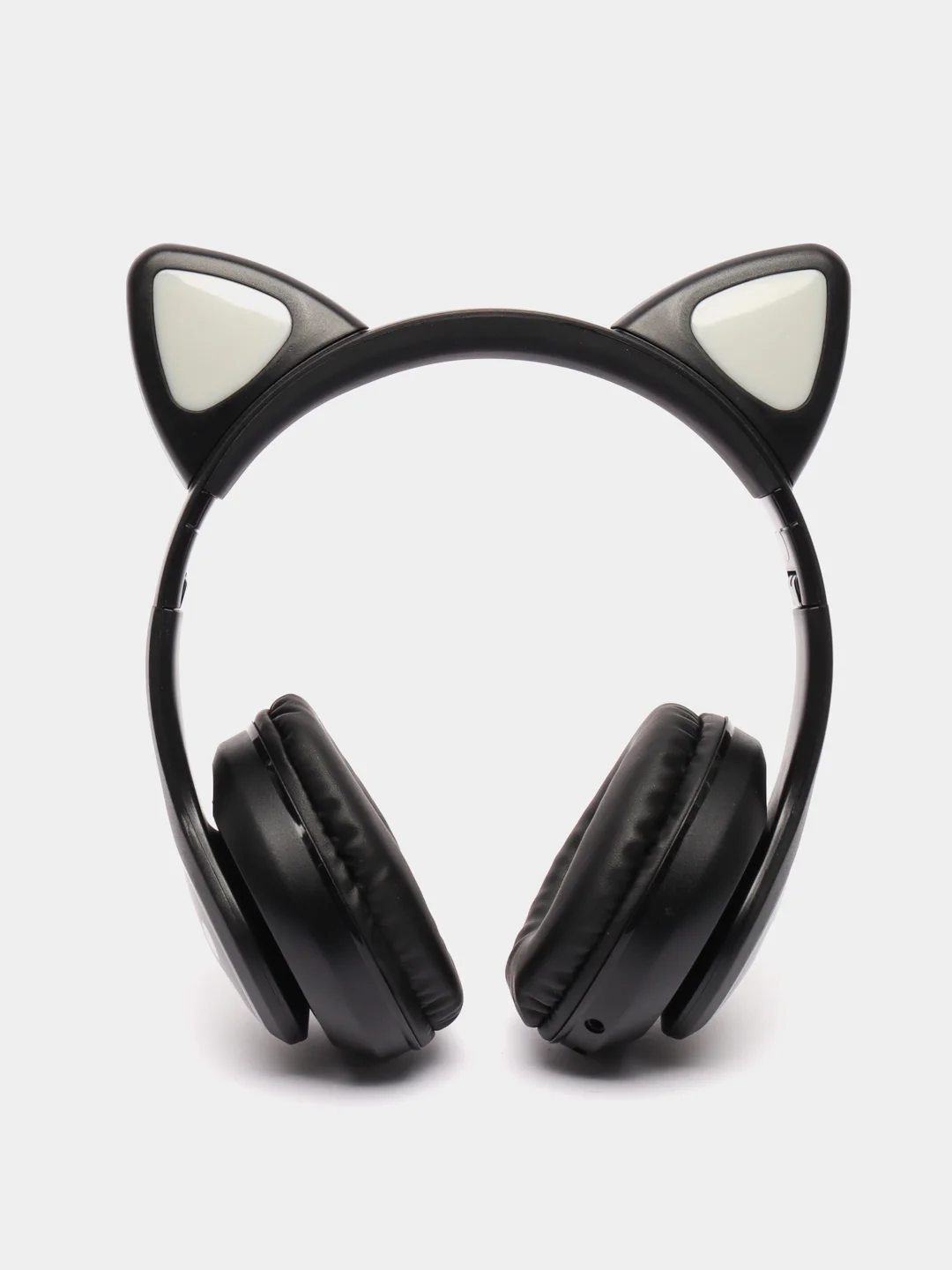 Черный беспроводные Bluetooth наушники с кошачьими светящимися ушками