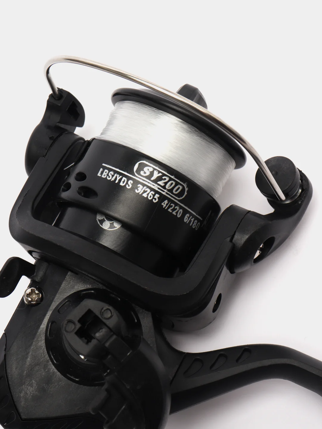 AZOR FISHING катушка SY 200, передний фрикцион, металл, пластик, с леской, 0.25 мм