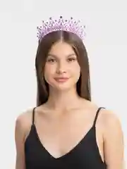 Фиолетовый диадема, корона со стразами
