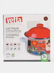 Кастрюля эмалированная VETTA "Повар", 22 см, 3,6 л, индукция