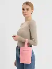 Розовый холщовая женская мини-сумка