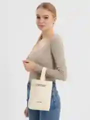 Белый холщовая женская мини-сумка