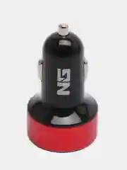 NG зарядное устройство в авто с дисплеем, 2 x USB, 2.4A, блистер, пластик