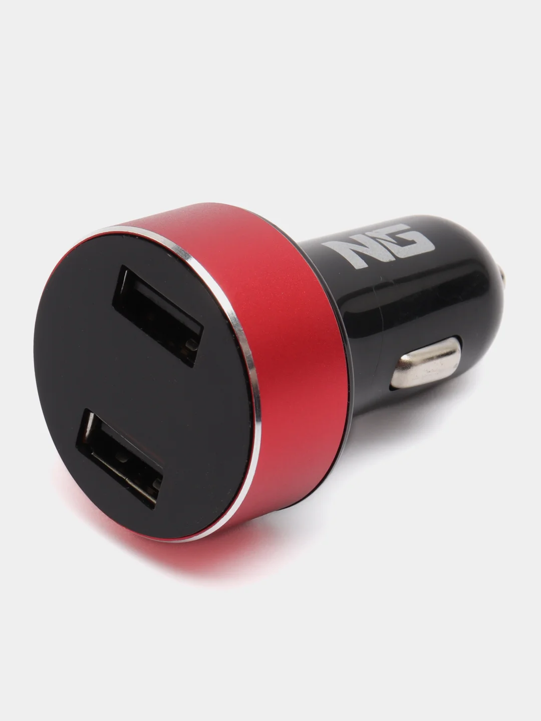 NG зарядное устройство в авто с дисплеем, 2 x USB, 2.4A, блистер, пластик