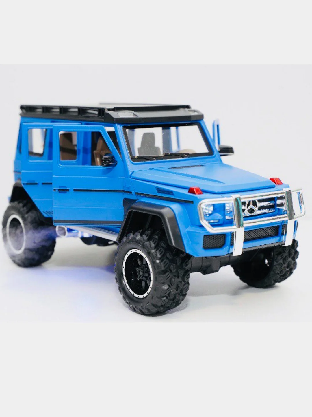 Синий металлическая машинка Mercedes-Benz Гелендваген с имитацией дыма, выхлопа