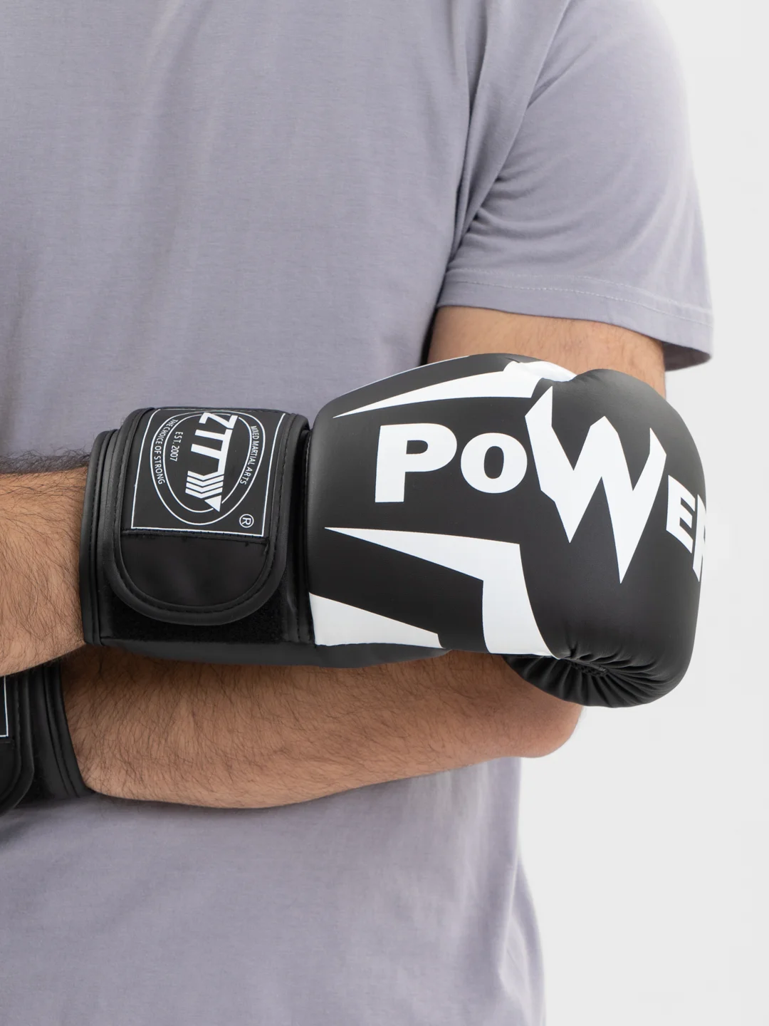 Черный перчатки боксерские Ztty Power, 8, 10, 12, 14 унций