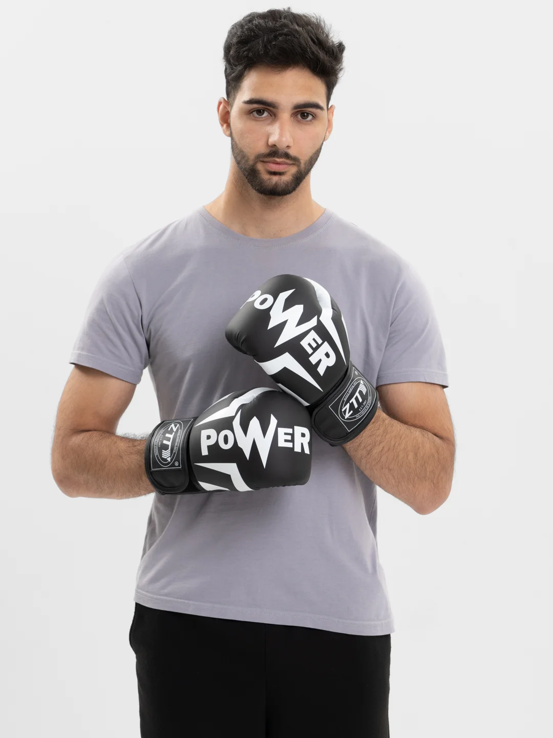 Черный перчатки боксерские Ztty Power, 8, 10, 12, 14 унций