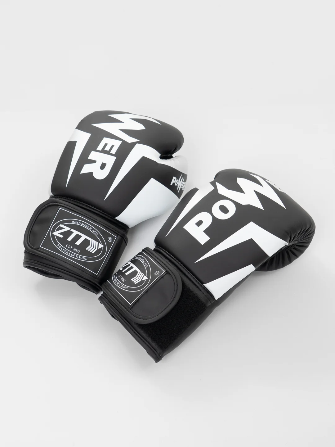 Черный перчатки боксерские Ztty Power, 8, 10, 12, 14 унций