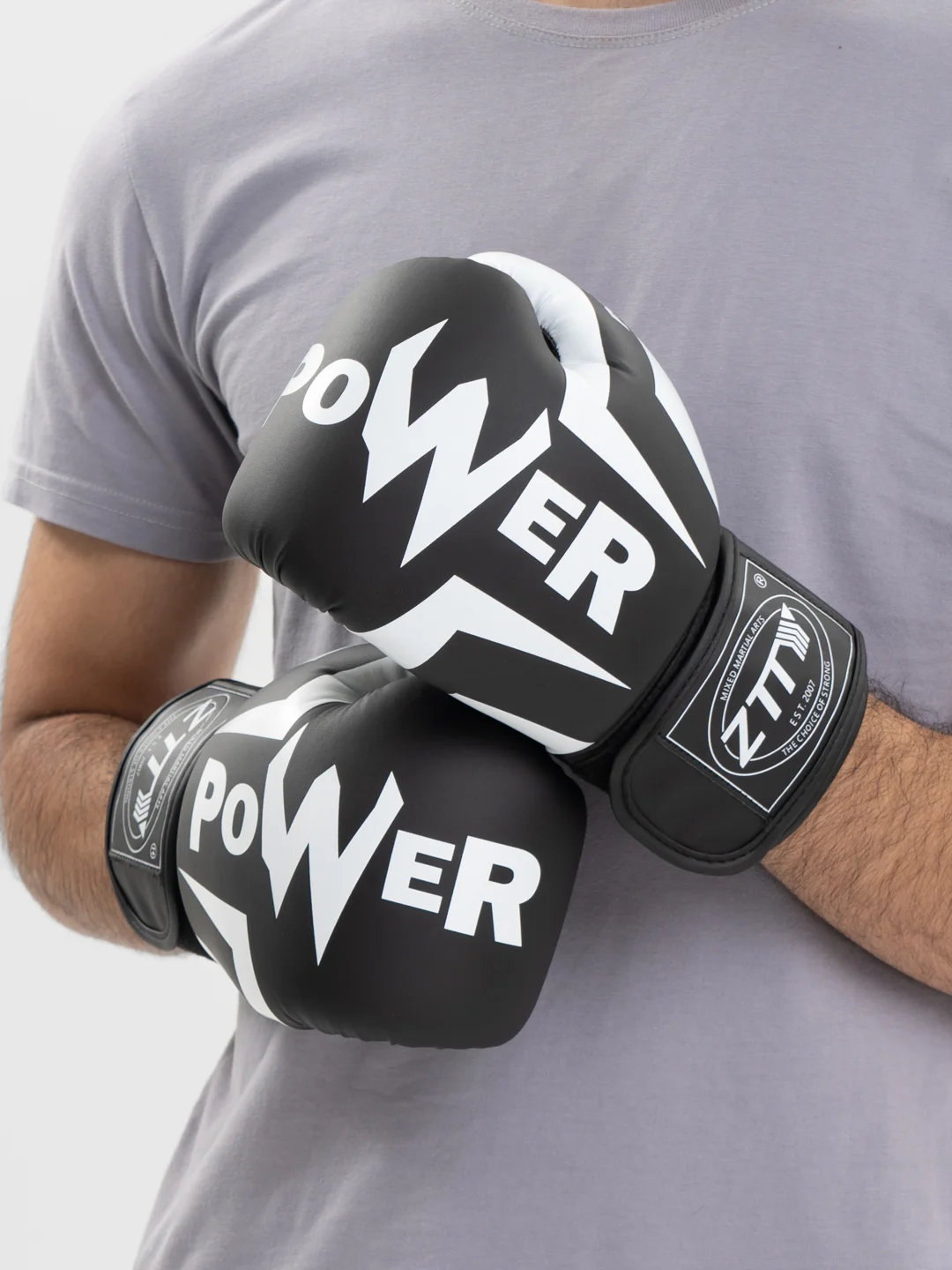 Черный перчатки боксерские Ztty Power, 8, 10, 12, 14 унций