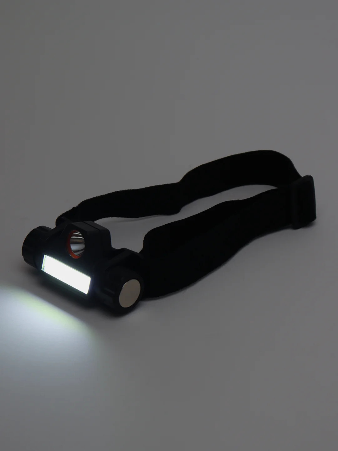 ЕРМАК Фонарик налобный, 1000мАч, 1 COB, 1 LED, 8 х 3 см, 2 режима, пластик