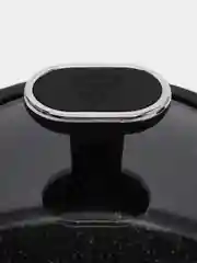 Черный ковш 1,4 л с крышкой,  антипригарное покрытие мрамор, индукция, BY COLLECTION