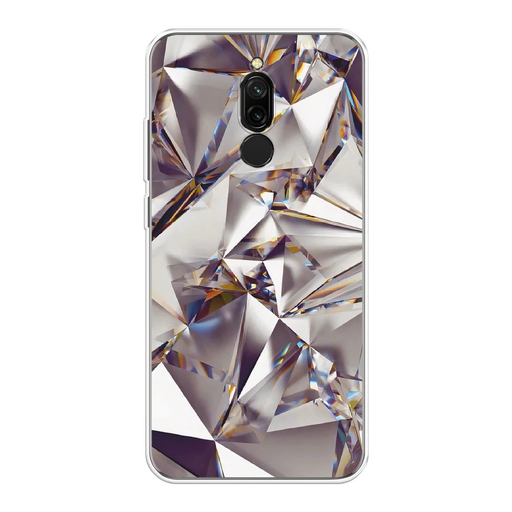 Серый металлик силиконовый чехол на Xiaomi Redmi 8 / Сяоми Редми 8 прозрачный, с рисунком, защита камеры