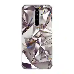 Серый металлик силиконовый чехол на Xiaomi Redmi Note 8 Pro / Сяоми Редми Нот 8 Про прозрачный с рисунком