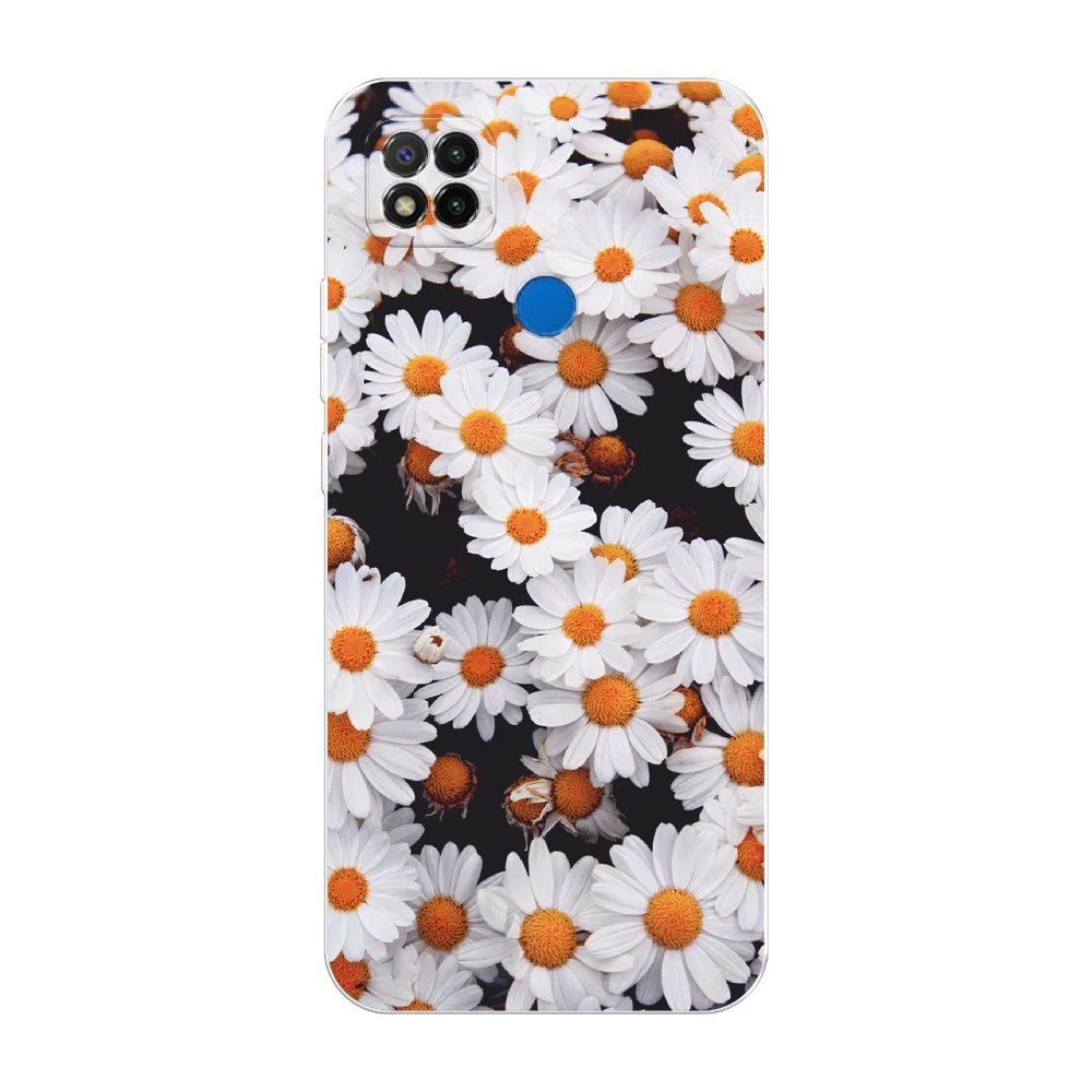 Золотой силиконовый чехол на Xiaomi Redmi 9C / Сяоми Редми 9С прозрачный с рисунком, защита камеры