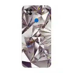 Серый металлик силиконовый чехол на Xiaomi Redmi 9C / Сяоми Редми 9С прозрачный с рисунком, защита камеры