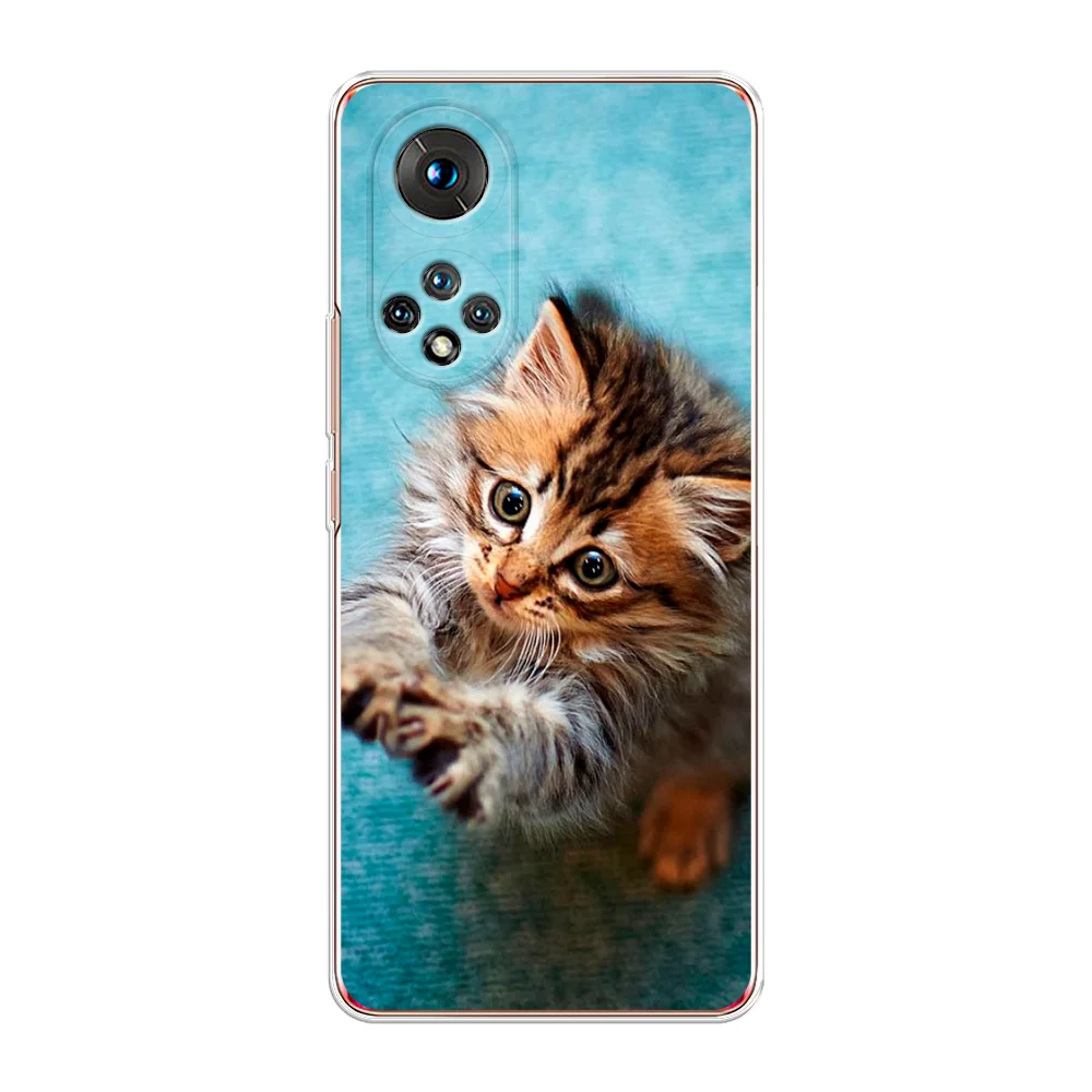Светло-коричневый чехол на Huawei Nova 9/Honor 50 / Хуавей Нова 9/Хонор 50 прозрачный, с рисунком