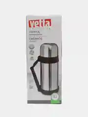 Серебряный термос VETTA "Туристический" с широким горлом, нержавеющая сталь, 1,2 л
