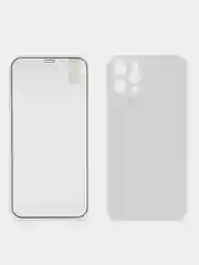 Белый чехол на Apple iPhone 12 Pro, 12 Pro Max (Айфон 12 Про Макс) 360 градусов с защитой экрана