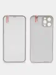 Белый чехол на Apple iPhone 12 Pro, 12 Pro Max (Айфон 12 Про Макс) 360 градусов с защитой экрана