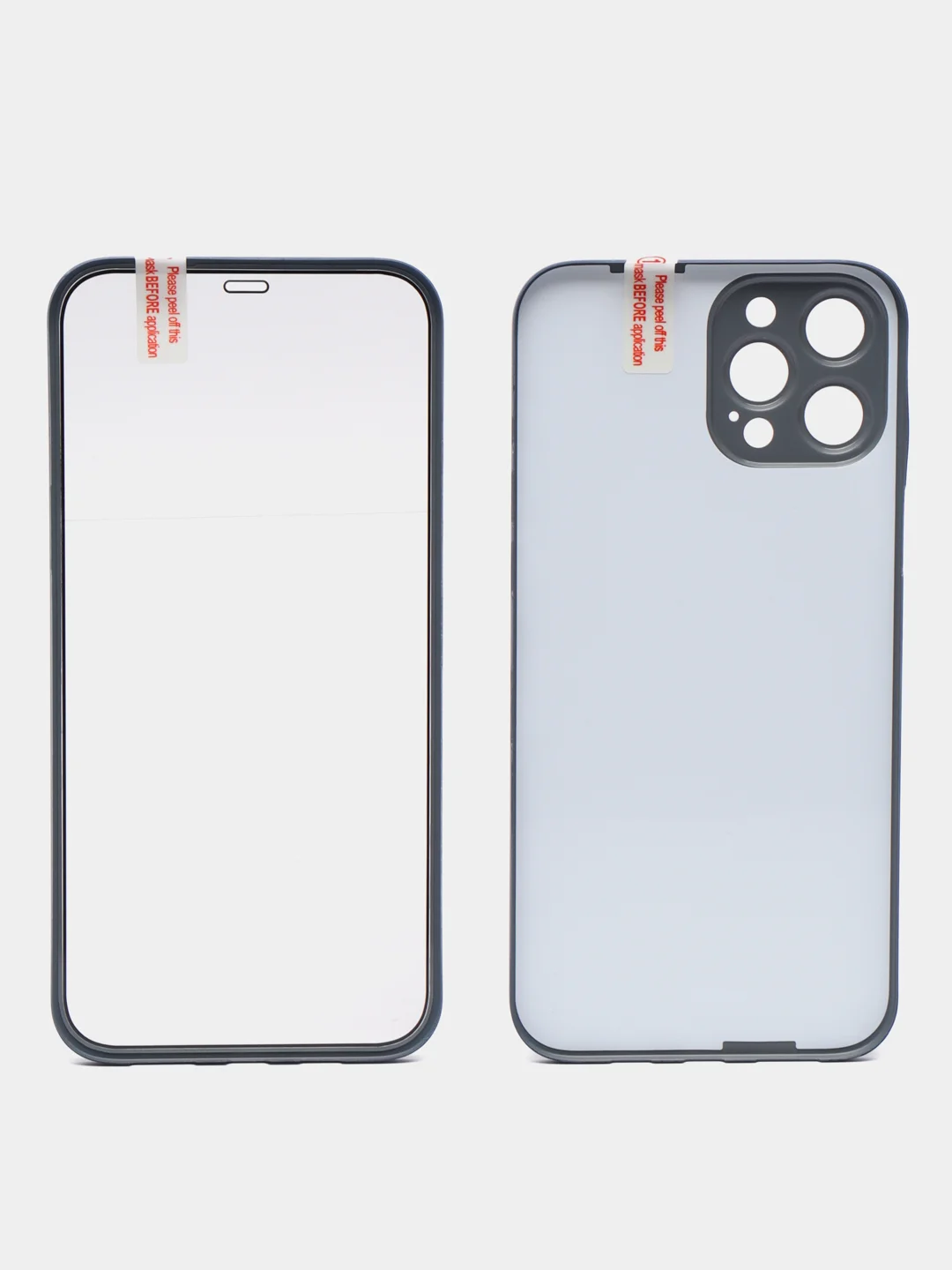 Темно-синий чехол на Apple iPhone 12 Pro, 12 Pro Max (Айфон 12 Про Макс) 360 градусов с защитой экрана