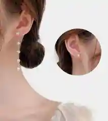 Серьги с жемчугом 2 в 1, гвоздики, длинные висячие серьги