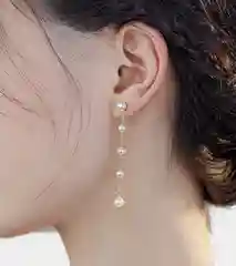 Серьги с жемчугом 2 в 1, гвоздики, длинные висячие серьги