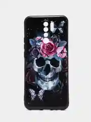 Тёмно-бордовый силиконовый чехол для Xiaomi Redmi 9, с принтом, с рисунком (Сяоми Редми 9)