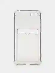 Хром силиконовый чехол для Honor 7A / 7А Prime / Хонор 7S / Huawei Y5 2018 / Y5 Lite, с карманом для карт, прозрачный
