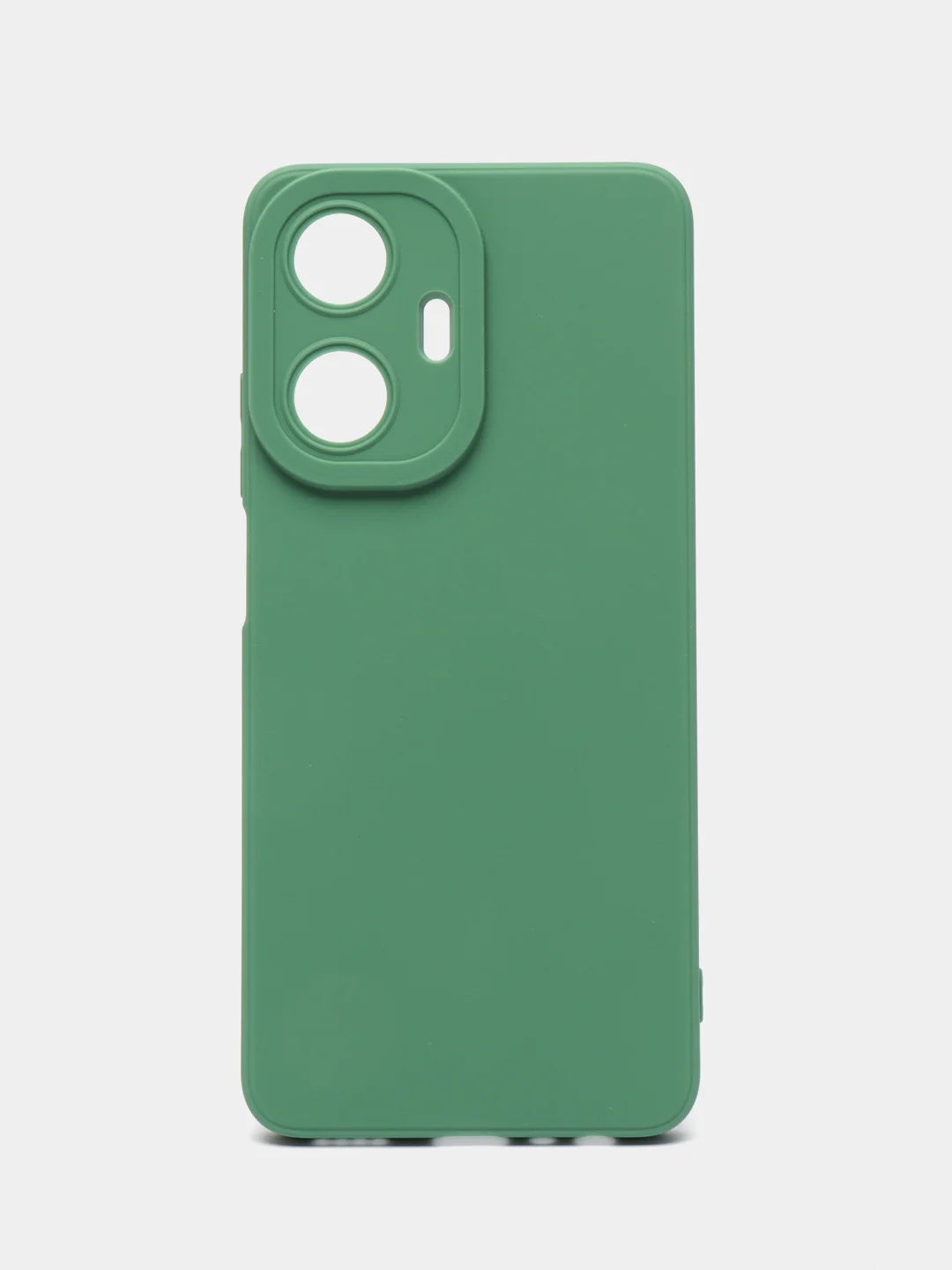Зеленый чехол силиконовый Realme C 55 ( Реалми С 55), матовый, с дополнительной защитой камеры