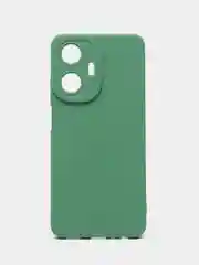 Зеленый чехол силиконовый Realme C 55 ( Реалми С 55), матовый, с дополнительной защитой камеры