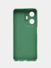 Зеленый чехол силиконовый Realme C 55 ( Реалми С 55), матовый, с дополнительной защитой камеры