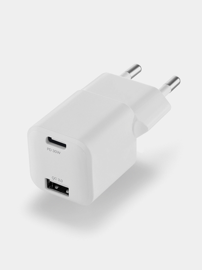 Зарядное устройство 30 Вт, быстрая зарядка для iPhone, Samsung, Pulse Dual, GaN