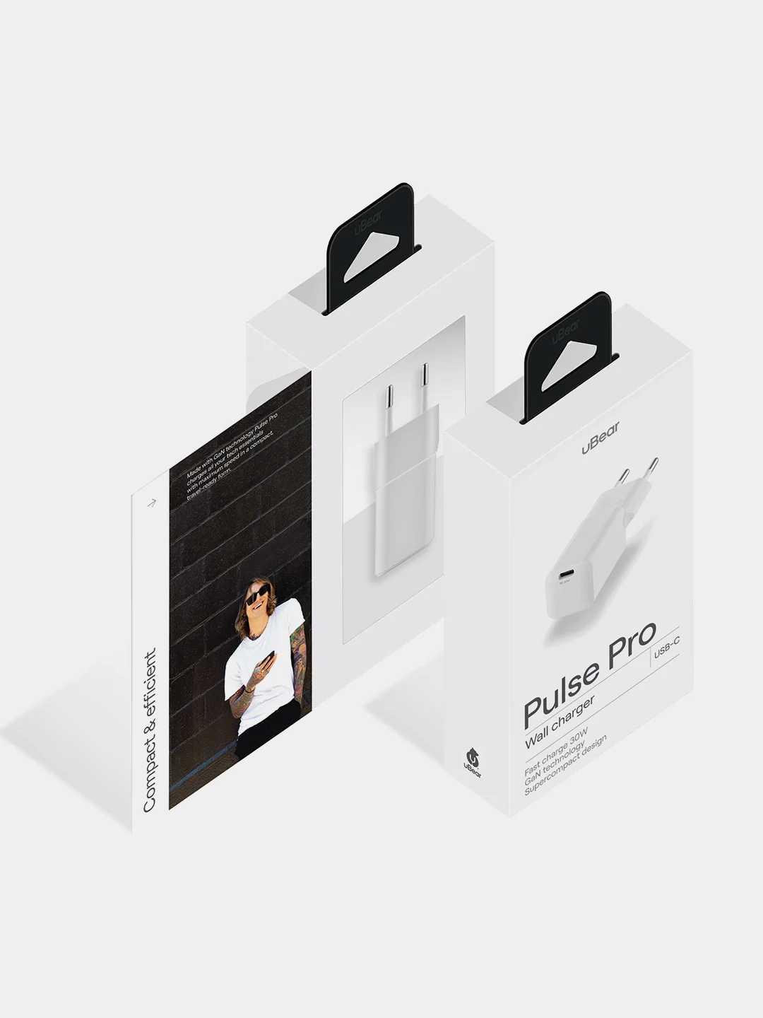 Сетевое зарядное устройство uBear Pulse Pro, GaN, 30 Вт