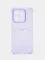 Лавандовый силиконовый чехол для Xiaomi 13 Pro (Сяоми 13 Про), с карманом для карт, прозрачный