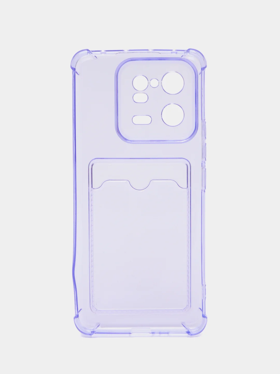 Лавандовый силиконовый чехол для Xiaomi 13 Pro (Сяоми 13 Про), с карманом для карт, прозрачный