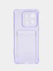 Лавандовый силиконовый чехол для Xiaomi 13 Pro (Сяоми 13 Про), с карманом для карт, прозрачный