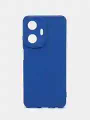 Синий чехол силиконовый Realme C 55 ( Реалми С 55), матовый, с дополнительной защитой камеры