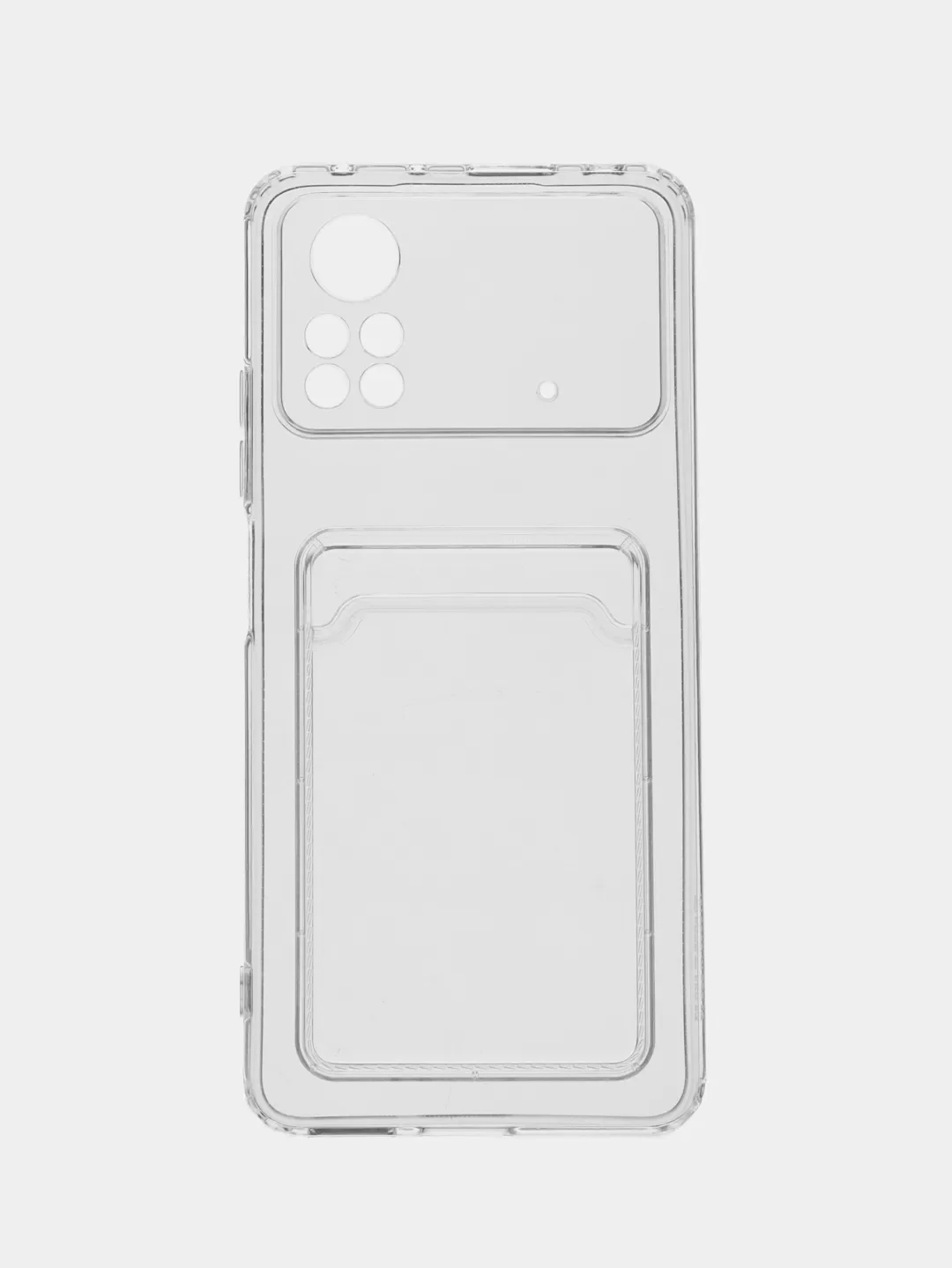 Чехол с карманом для карт Xiaomi Poco X4 Pro 5G 2022, прозрачный, силиконовый