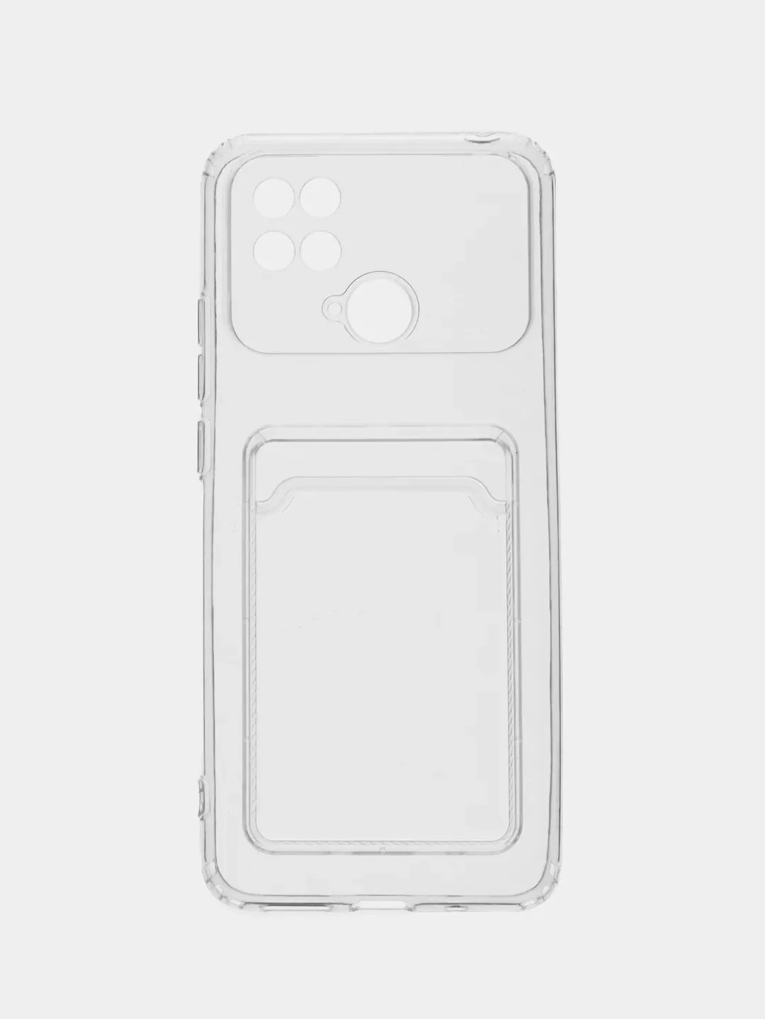 Чехол с карманом для карт Xiaomi Poco C40, прозрачный, силиконовый
