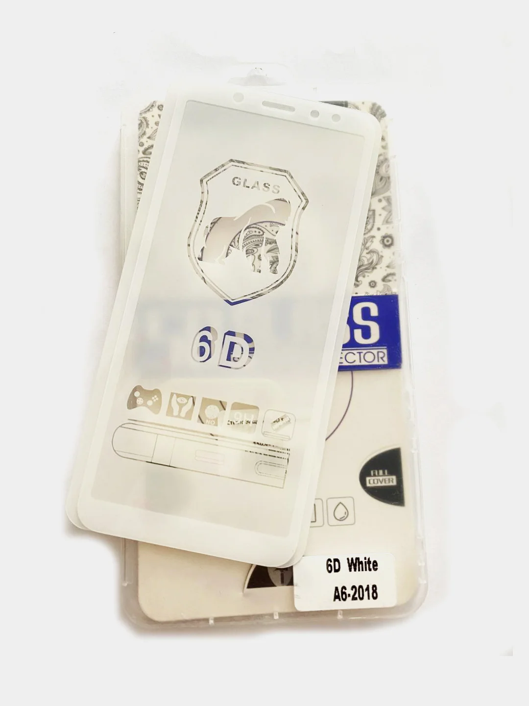 Белый защитное стекло для Samsung A6