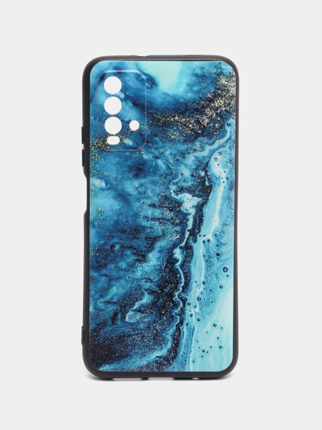 Тёмно-бирюзовый силиконовый чехол для Xiaomi Redmi 9T (Сяоми Редми 9Т), с принтом, с рисунком